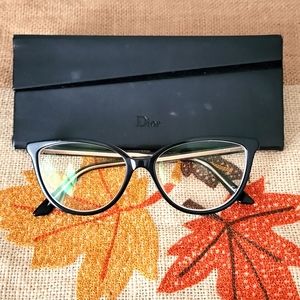 Christian Dior Black Cat Eye Eyeglass Frames Montaigne SEZ 11AWE 8Q. TKX140 HS